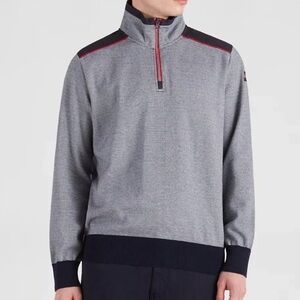 Paul & Shark Yachting cotton quarter-zip sweater navy and white striped size XL